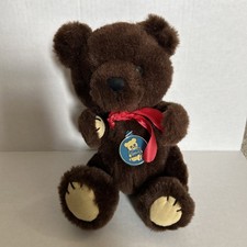 1981 Dakin Dark Brown Teddy Bear Fully Jointed Plush Toy 12 Inches With Tags