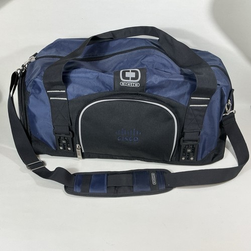 Ogio Cisco System Logo Big Dome Duffle Bag Blue Black Gym Travel Shoulder Carry