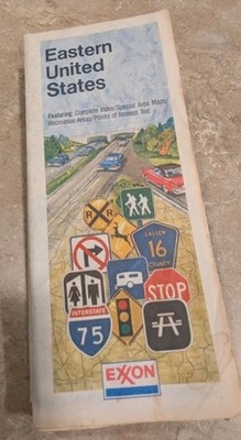 Vintage Exxon Map Eastern United States Early 1980's