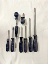Vintage Snap-on Screwdriver Lot Of 9 Black Handle Usa Ssdp Ssdd Tm62a Stubby