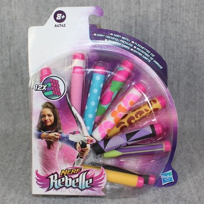 NERF REBELLE Hasbro Dart Refill 12x Pack Colourful Girls Ammo Gun Bullet New Set