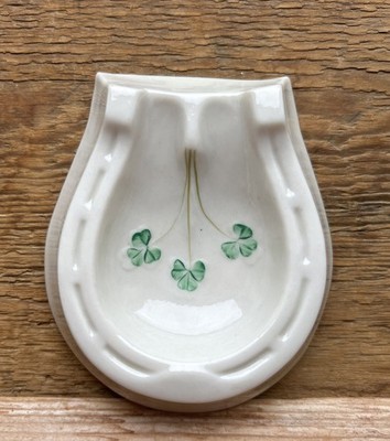  Irish Vintage Fine China Belleek Dish China/Retro/Kleeblatt/Hufeisenform