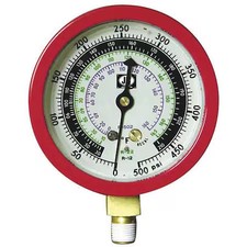Jb Industries M2-875 Gauge, 3-1/8 In Dia, High Side, Red, 500 Psi