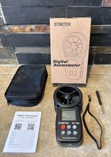 Btmeter Bt-100 Handheld Anemometer, Digital Wind Speed Cfm Meter Gauge Air Flow