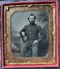 Civil War 1/6 Tintype Photo Of A Union Soldier