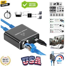 Gigabit Ethernet Splitter 1 to 2 High Speed2 Devices Simultaneously Networkin...