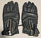 Women's S Harley Davidson Motorcycle Black Leather Riding Gloves w Zippers