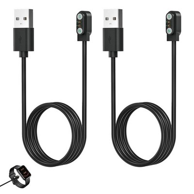 Caricatore Magnetico 2 Pin 4mm Per Smartwatch – Cavo Universale USB Per Fitness Tracker, 2 Pezzi, Lunghezza 0.6M