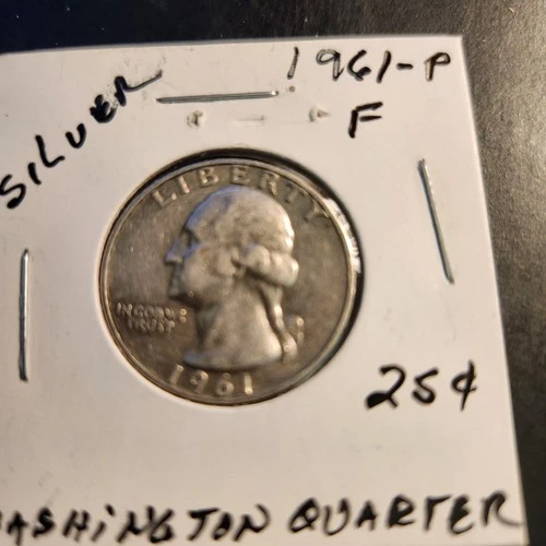 (1) 1961-P Washington Quarter Fine condition