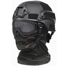 Helmet,Black Tactical Helmet with Airsoft Accessories,Tactical Airsoft Gear