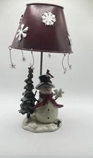 Kohl's Snowman Tealight Lamp with Shade 9.5" Tree Cardinal Snowflake