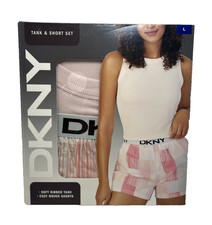 New DKNY Women's Size Large 12-14 2-Piece Soft Tank  Woven Short Set