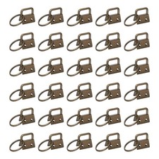 30 Pcs Key Fob Hardware, 0.8in 20mm with Key Rings for Lanyards, Bronze