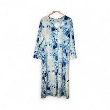 Oscar de la Renta blue and white floral maxi length nightgown pajamas XL B154