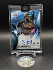 2025 Topps Chrome Black Jhonkensy Noel #CBA-JN Blue Refractor Auto /99