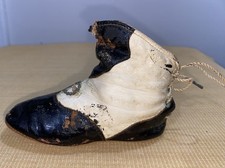 WORN Antique PRIMITIVE High Top Lave Up In Back Leather BABY SINGLE SHOE