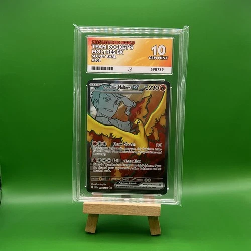 Team Rocket's Moltres EX 208/182 Pokemon Destined Rivals ACE 10 GEM MINT 2