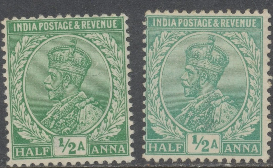 India Stamps 1911 0.5a + 1a set mint hinged SG155/6;159/162 CV £40.25 - Image 3 of 4