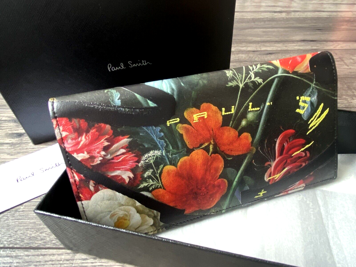 PAUL SMITH LEATHER NEW MASTERS PRINT TRIFOLD PURSE MADE IN SPAIN