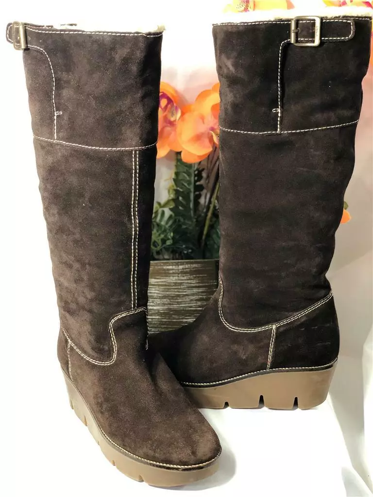 Michael kors suede wedge boots online