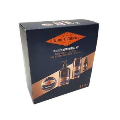 KING C. GILLETTE Kit Barba Perfetta Con Detergente Barba E Viso 350ml+Frischekic