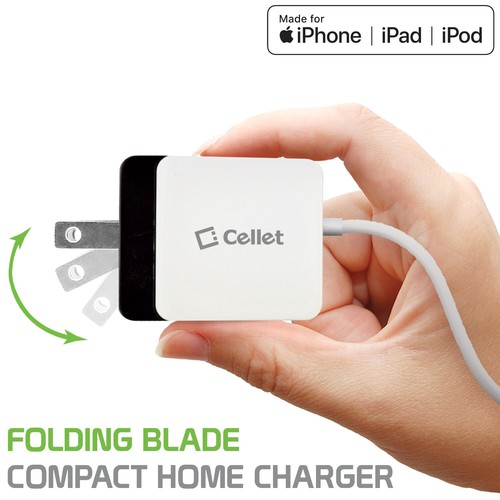 NUEVO Cargador de pared para el hogar Cellet 10W 2A certificado Apple MFi con cable Lightning de 4 pies - Imagen 3 de 7