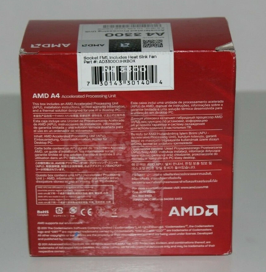 NEW AMD Fusion A4-3300 2.5GHz Dual-Core (AD3300OJHXBOX) Processor Sealed - Image 3 of 4