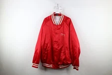 Vtg 70s 80s Mens 3XL Chain Stitch Glass Bowl Lanes Bowling Satin Bomber Jacket