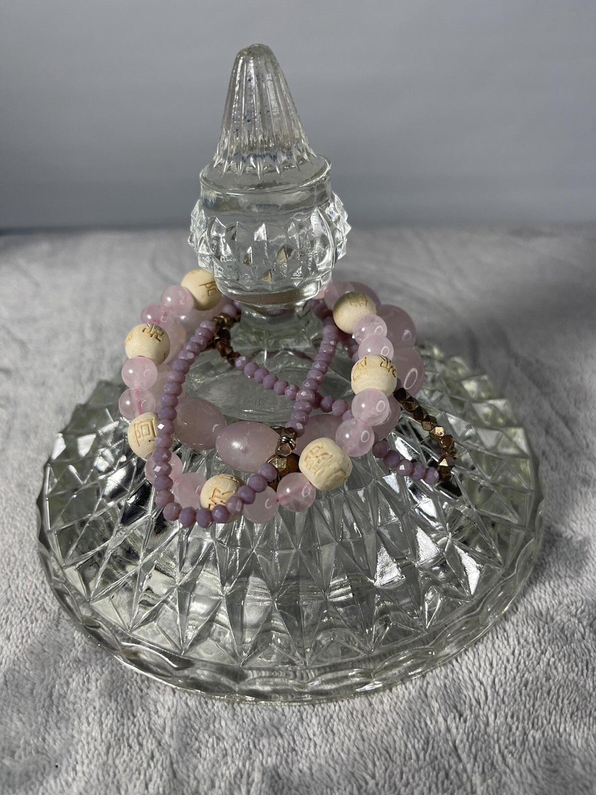 4 Rose Quartz & Mini Amethyst Stackable Stretch B… - image 10