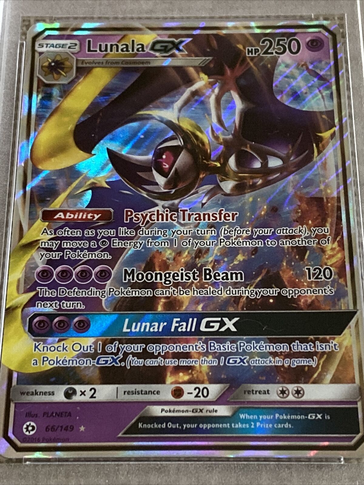 Lunala GX Pokémon Sun & Moon 66/149 - GEM MINT PSA 10