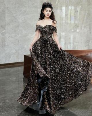 Gorgeous Off Shoulder Beads Fringe A-line Sequins Gown Homecoming Party Dresses | eBay Gorgeous Off Shoulder Beads Fringe A-line Sequins Gown Homecoming Party Dresses | eBay