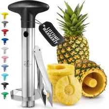 Pineapple Corer and Slicer with Triple Reinforced Stainless Steel with Thicke...