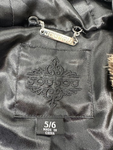 JouJou Girls Faux Leopard Fur Full Zip Hooded Jacket Size 5/6~Super Soft - Picture 3 of 7