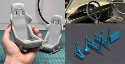 1:8 Scale Interior Drift Racing Car Set For Pocher IXO Amalgam DeAgostini
