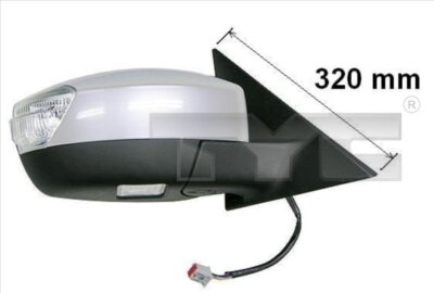 TYC 310-0125 Außenspiegel Rechts für S-MAX WA6 2.0 TDCI 2006.05-2014.12 FORD