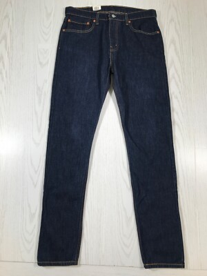 Levi's 512 Slim Taper Fit Jeans Mens 34x34 Blue 100% Cotton Mid Rise Stretch New