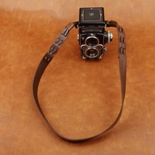 New Cam-in Adjustable Leather Shoulder/neck strap For Rollei Rolleiflex coffee