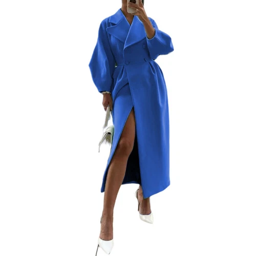 Mujeres Cárdigan de Lana Chaqueta Damas Fiesta Larga Maxi Manga Trench Coat - Imagen 20 de 49