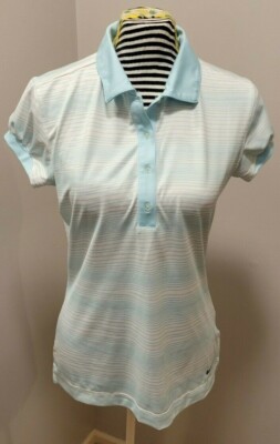 NikeGolf Tour Performance Dri-Fit Teal and White Polo Shirt Women's Size S