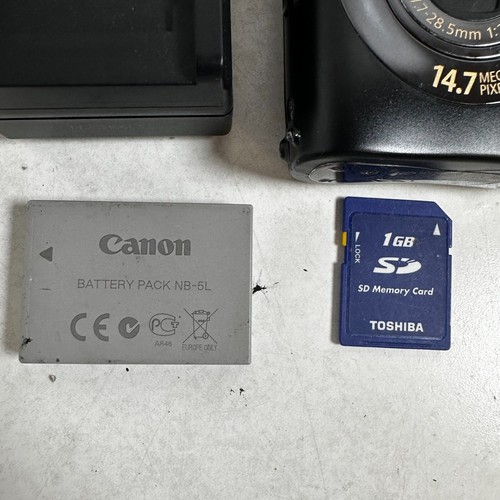 Canon IXUS 980 IS Black 14.7 MP 3.7x Zoom Compact Camera With Charger - Picture 3 of 10