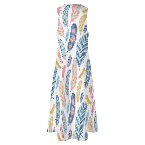 Womens Plus Size Cotton Sleeveless Long Maxi Dress Casual Loose Sundress - Picture 11 of 38