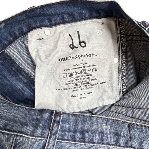 One Teaspoon Women’s Jeans Size 26 Mid Rise Distressed Blue Denim EUC - Picture 8 of 9