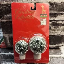 Santa's Best Christmas In Collectable Village Figure/Accessory 2 Pine Bushes