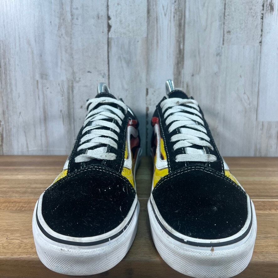 Vans Old Skool Low Fire Flame Black Suede Sneakers Men\'s 7 / Women\'s 8.5‎ Vans Old Skool Low Fire Flame Black Suede Sneakers Men main image 2