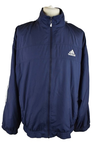 ADIDAS Blue Windcheater Jacket size 44/46 Mens Full Zip Outdoors Outerwear