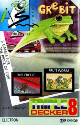 Acorn Electron Spiel - 3 in 1 Spiel - Grebit + Mr. Freeze + Fruit Worm mit OVP
