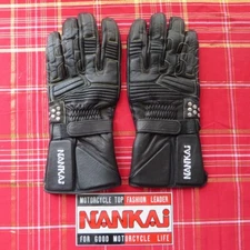 NANKAI Motorcycle Gloves - Medium - Black - Rivet Protection - Vibration Pad Pro