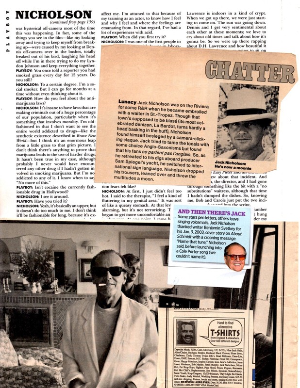 actor JACK NICHOLSON 60 separate, original career clippings pages lot