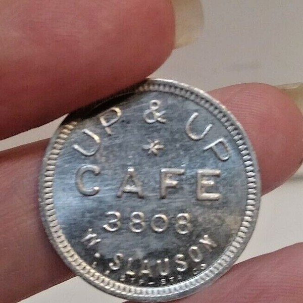 Vintage Blank Back Up & Up Cafe Trade Token 3808 W. Slauson LA, CA R # 329