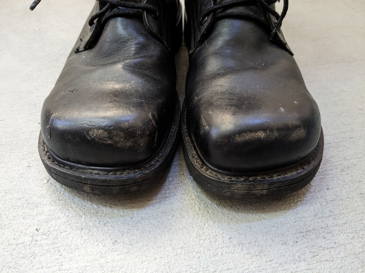 Vintage Combat Boots Men 11.5 C Narrow Black Leather Lace Up